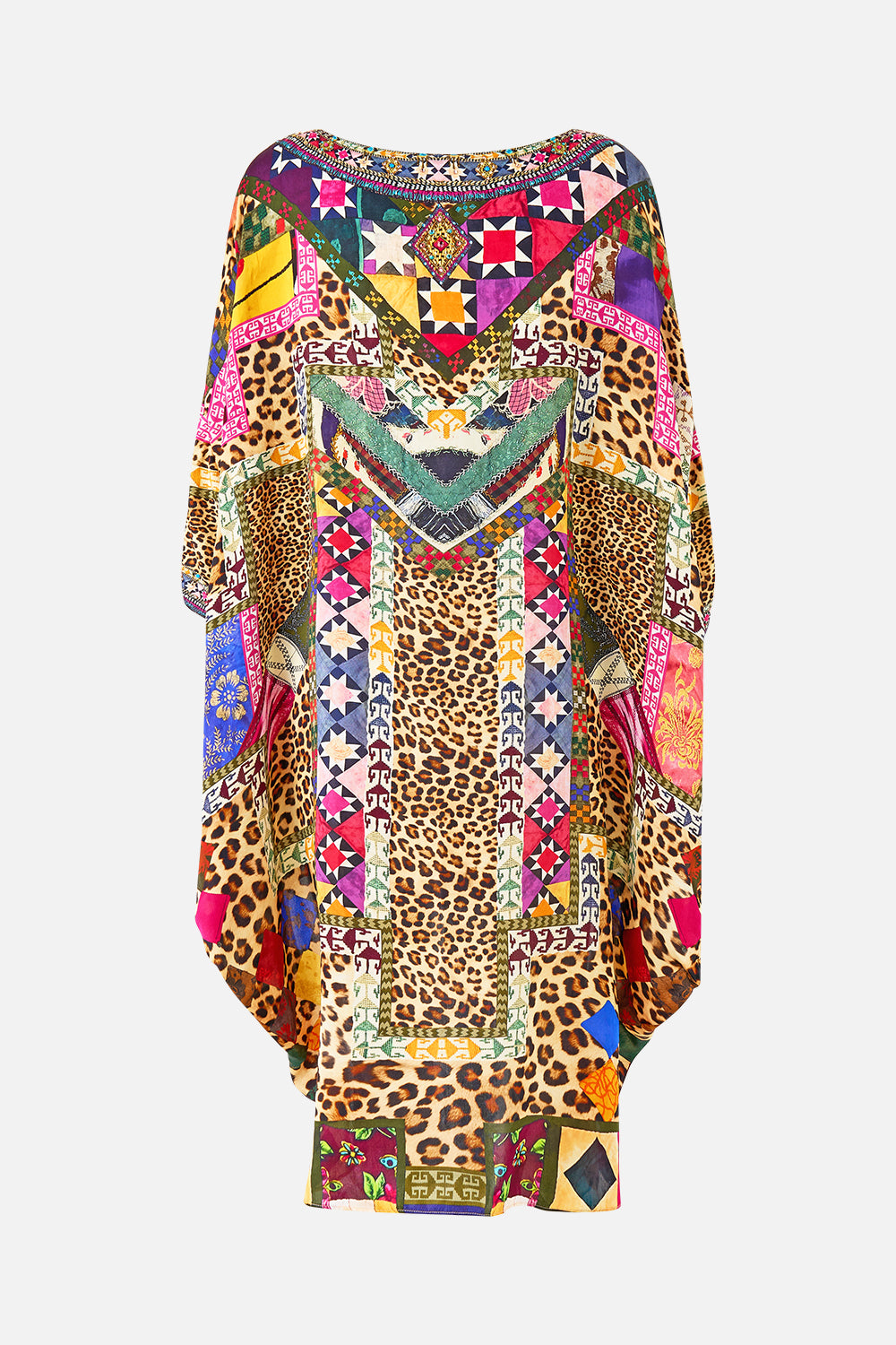 SCOOP BACK HEM DRESS EMBROIDERED EVER AFTER