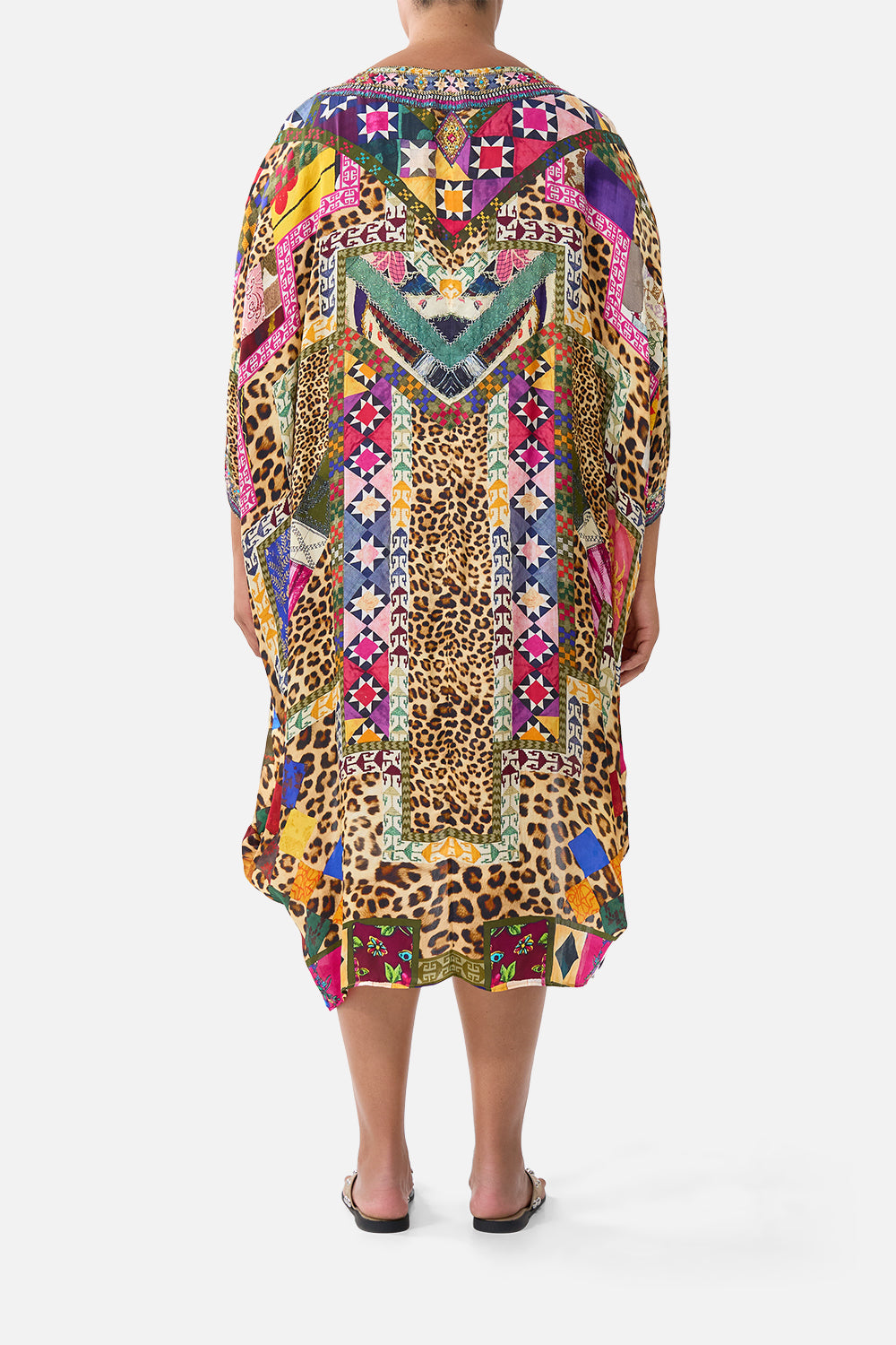 SCOOP BACK HEM DRESS EMBROIDERED EVER AFTER