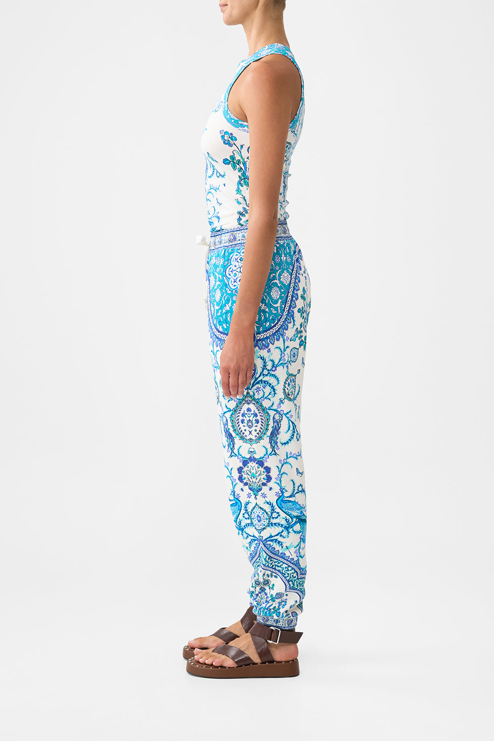 JERSEY TRACK PANT WITH SILK DETAILS ISNIK LULLABY