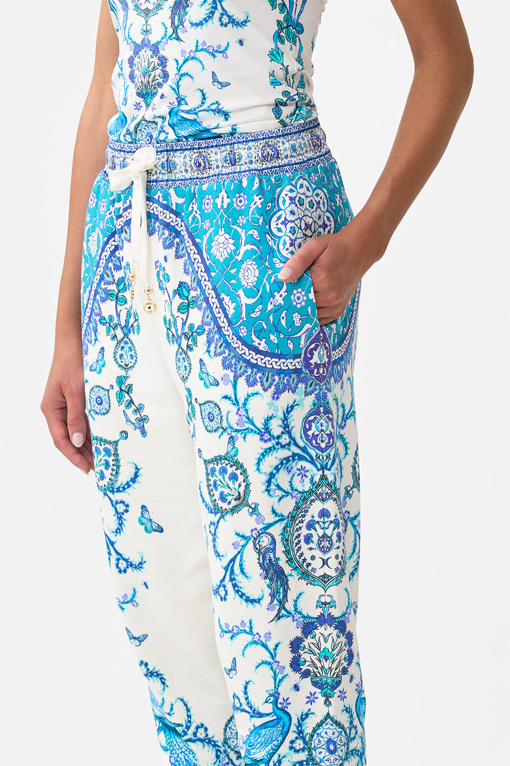 JERSEY TRACK PANT WITH SILK DETAILS ISNIK LULLABY