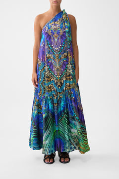 TIE ONE SHOULDER DRESS COSMIC ZOOLOGY