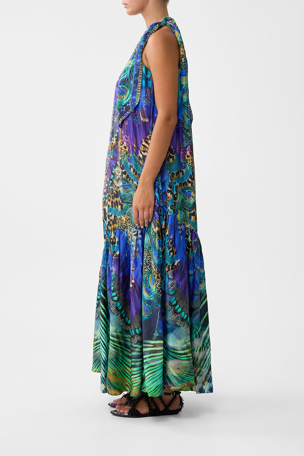 The CAMILLA TIE ONE SHOULDER DRESS COSMIC ZOOLOGY