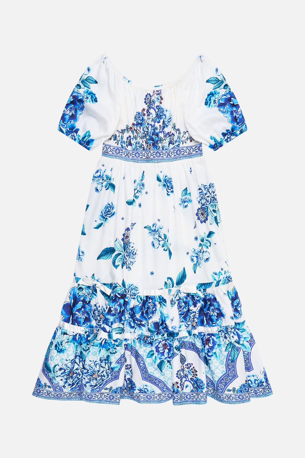 KIDS PEASANT MAXI DRESS WITH RIBBON SKIRT A CERAMIC GARDEN