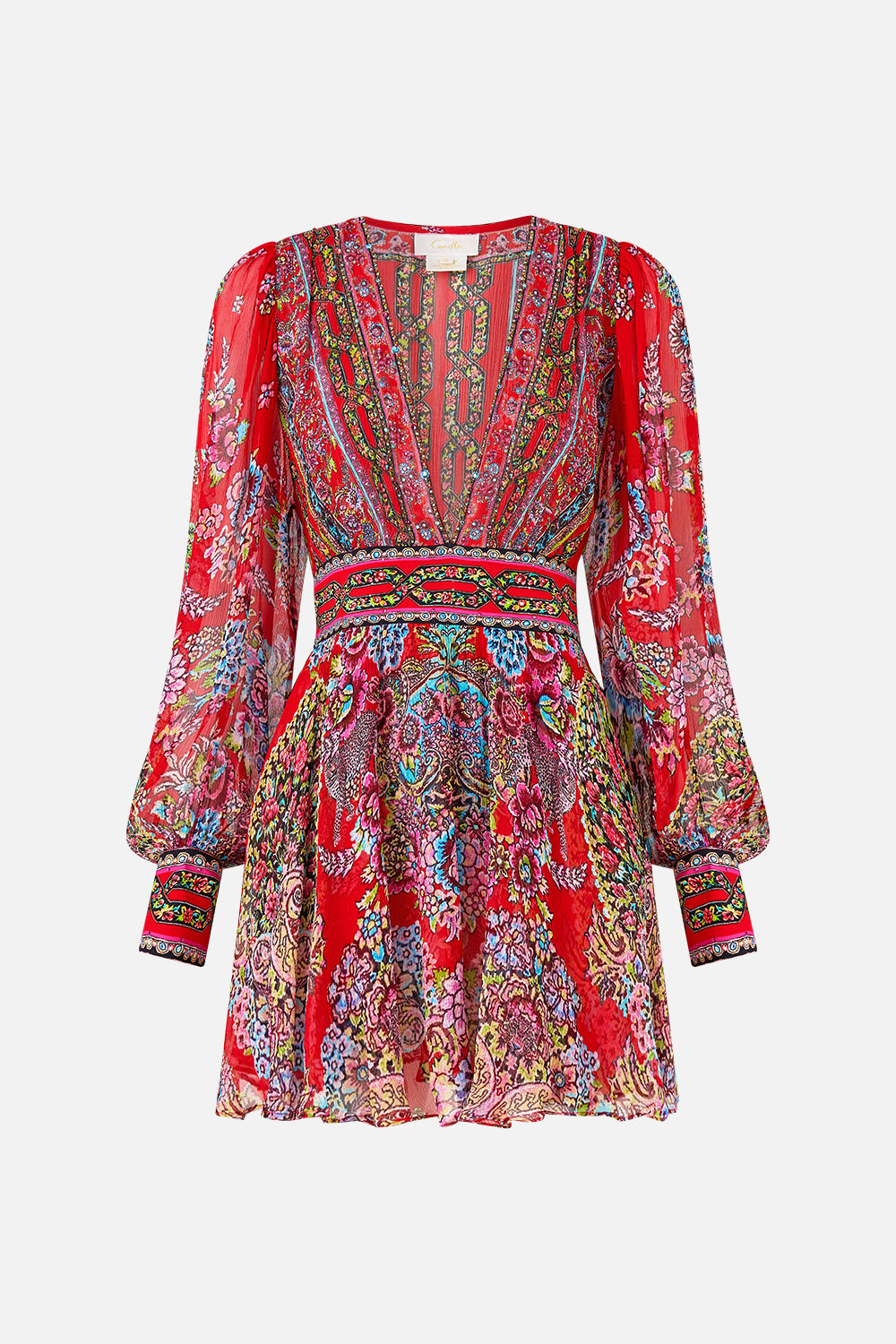 The CAMILLA SHORT DRESS WITH BLOUSON SLEEVE ARTISANS OF ANATOLIA