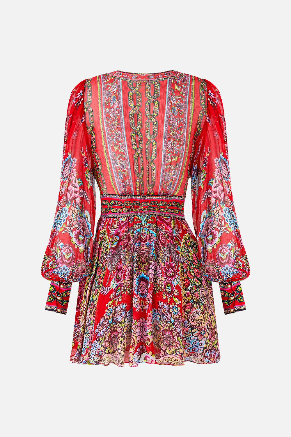 The CAMILLA SHORT DRESS WITH BLOUSON SLEEVE ARTISANS OF ANATOLIA