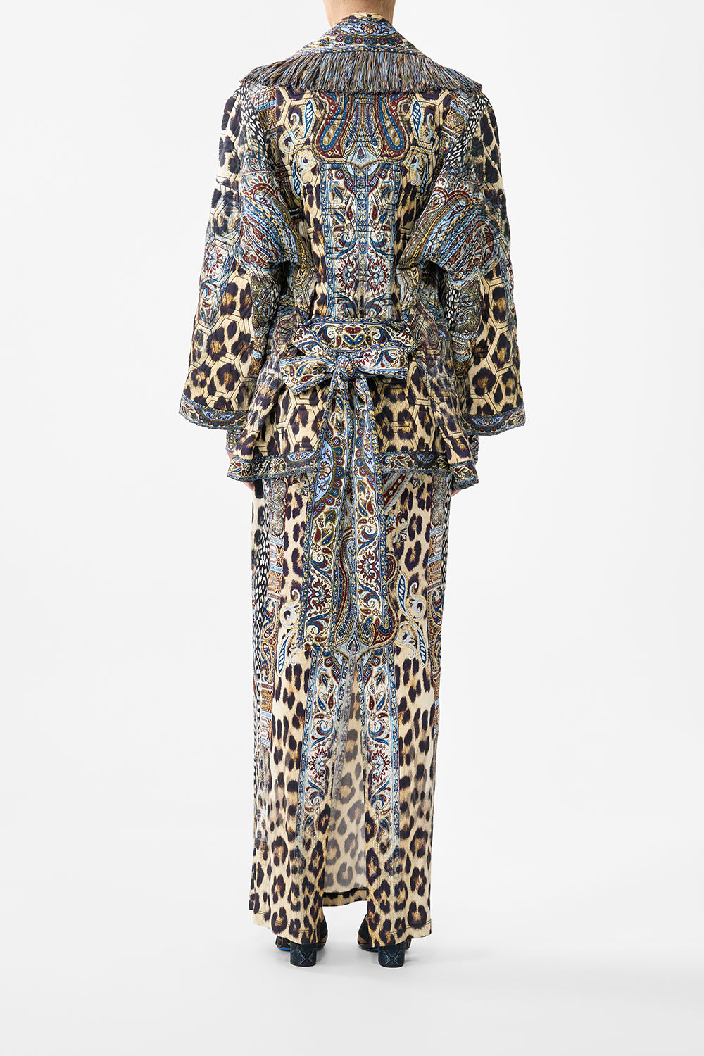 The CAMILLA QUILTED ROLL COLLAR COAT ISTANBUL ANIMALIA