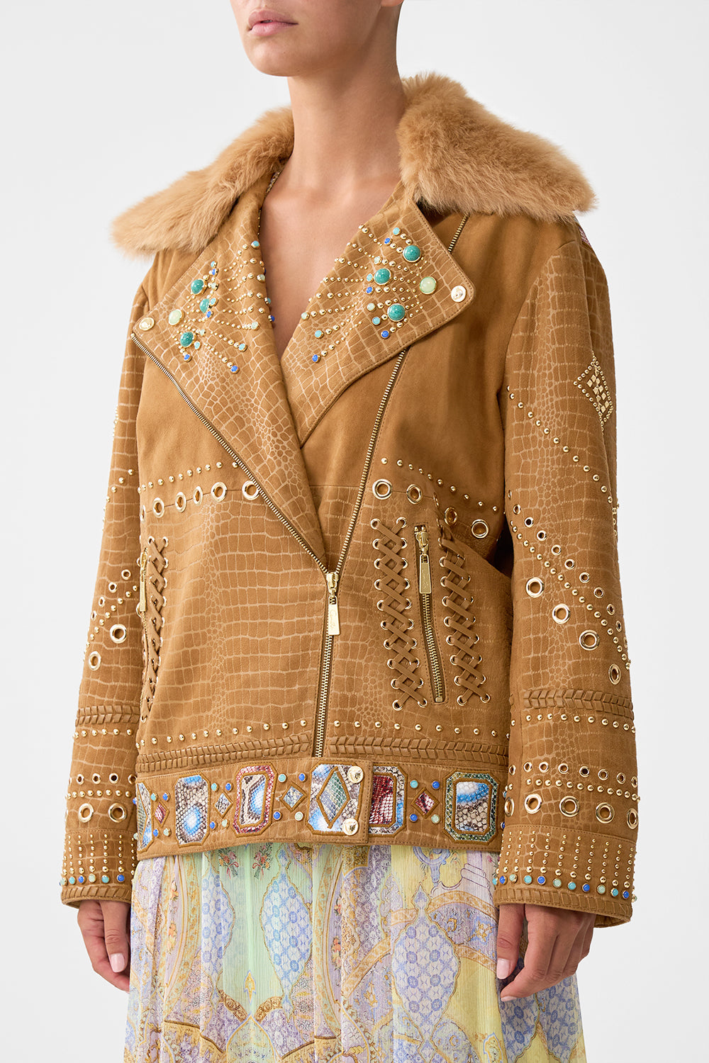 The CAMILLA OVERSIZED LEATHER BIKER JACKET EAST OF ISTANBUL