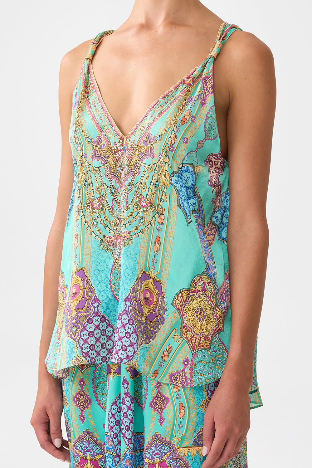 The CAMILLA TANK TOP WITH STRAP BEAD DETAIL THE CONCUBINES CORRIDOR