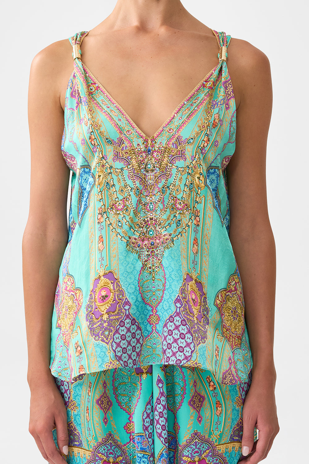 The CAMILLA TANK TOP WITH STRAP BEAD DETAIL THE CONCUBINES CORRIDOR