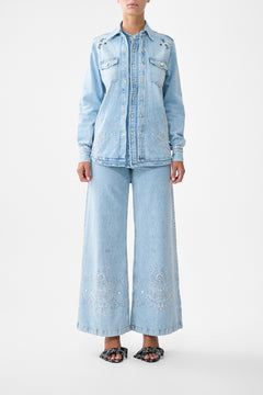 The CAMILLA Sophy Kitsch Stitch Relaxed Shirt in our Denim print.