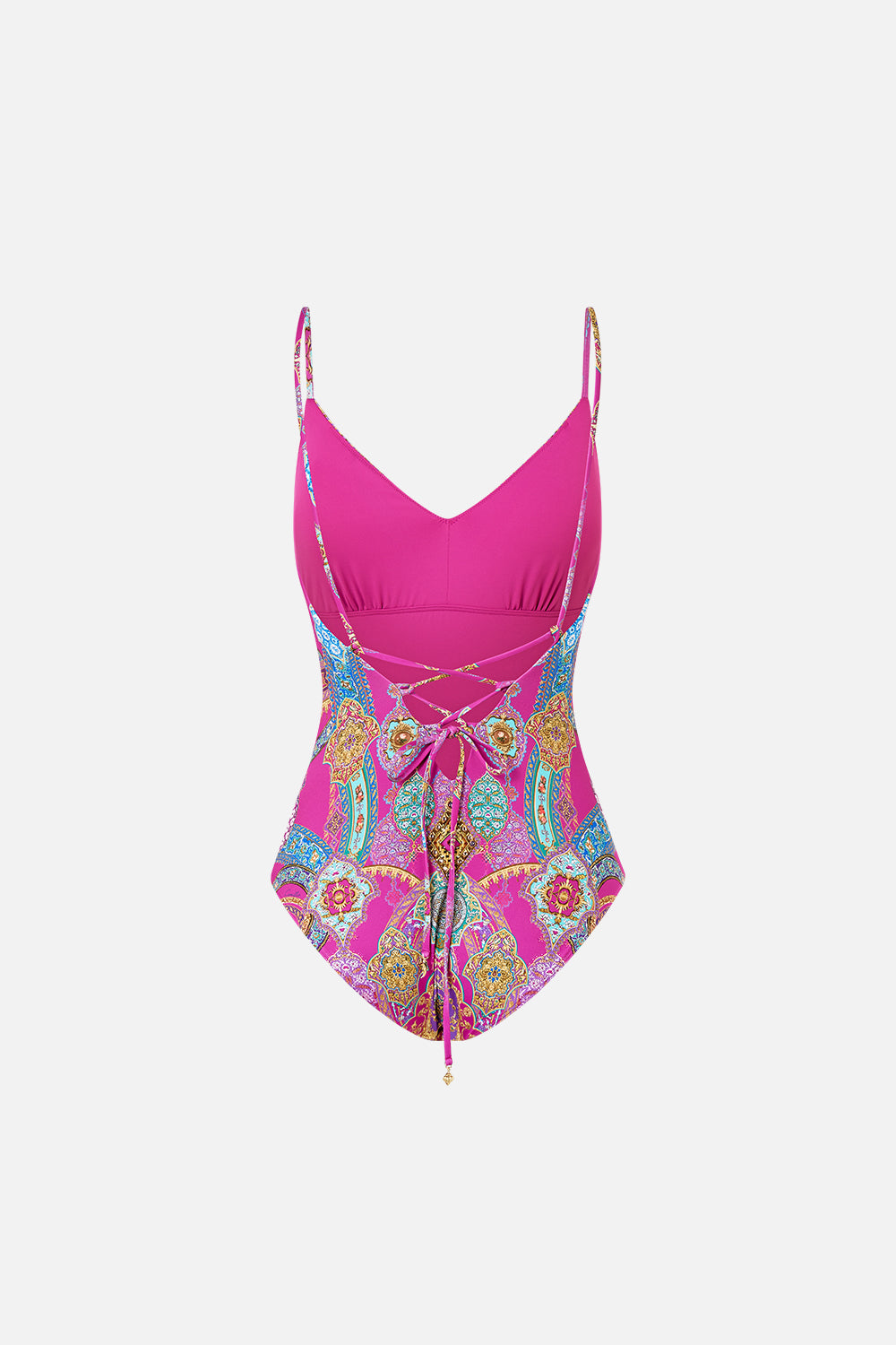 V NECK ONE PIECE WITH LACE UP TIE BACK CONCUBINES, SULTANS & COURTIERS