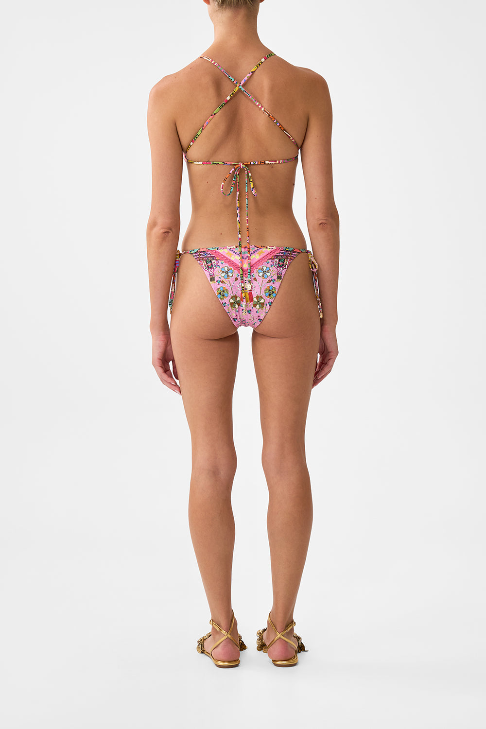 The CAMILLA EMBROIDERED TRI BIKINI PATCHWORK PANORAMA