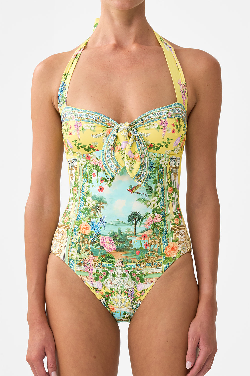 TIE FRONT HALTER ONE PIECE WITH GATHERED SIDES TALES OF TOPKAPI PALACE