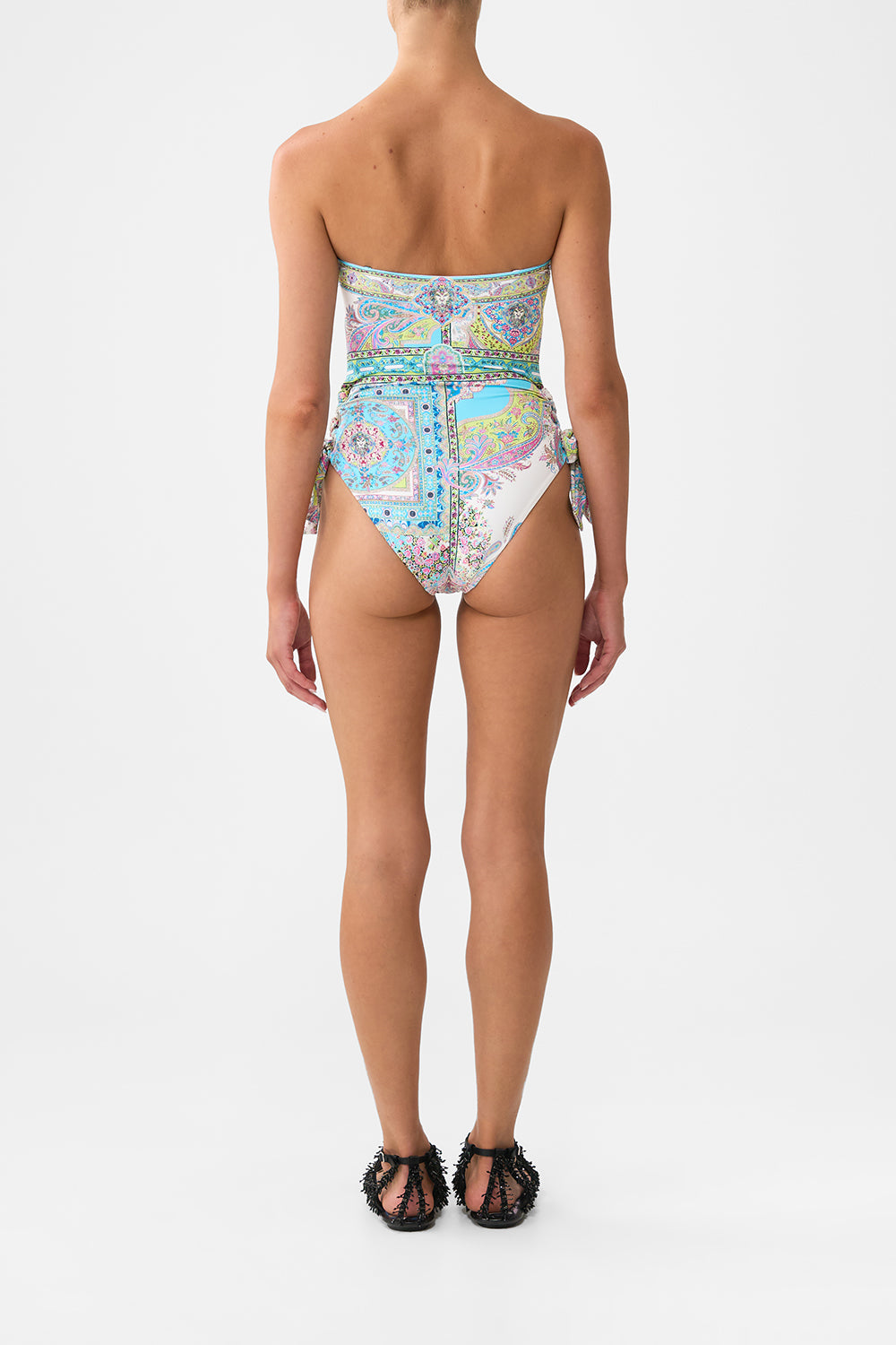The CAMILLA BANDEAU ONE PIECE WITH EYELET TIE SIDES MAGIC CARPET RIDE