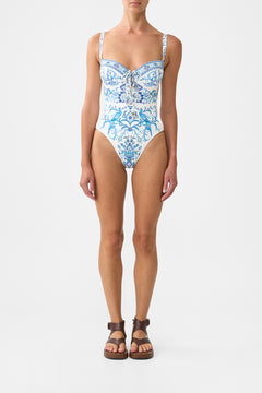 LACE UP UNDERWIRE MOULDED CUP ONE PIECE ISNIK LULLABY