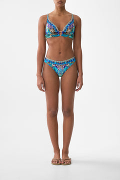 HIGH TRIANGLE BIKINI TOP WITH RING FRONT COSMIC ZOOLOGY