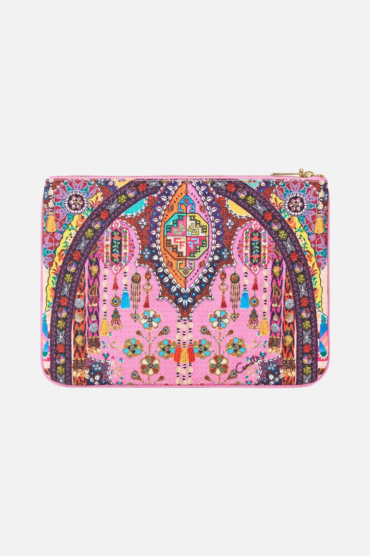 The CAMILLA SMALL CANVAS CLUTCH PATCHWORK PANORAMA
