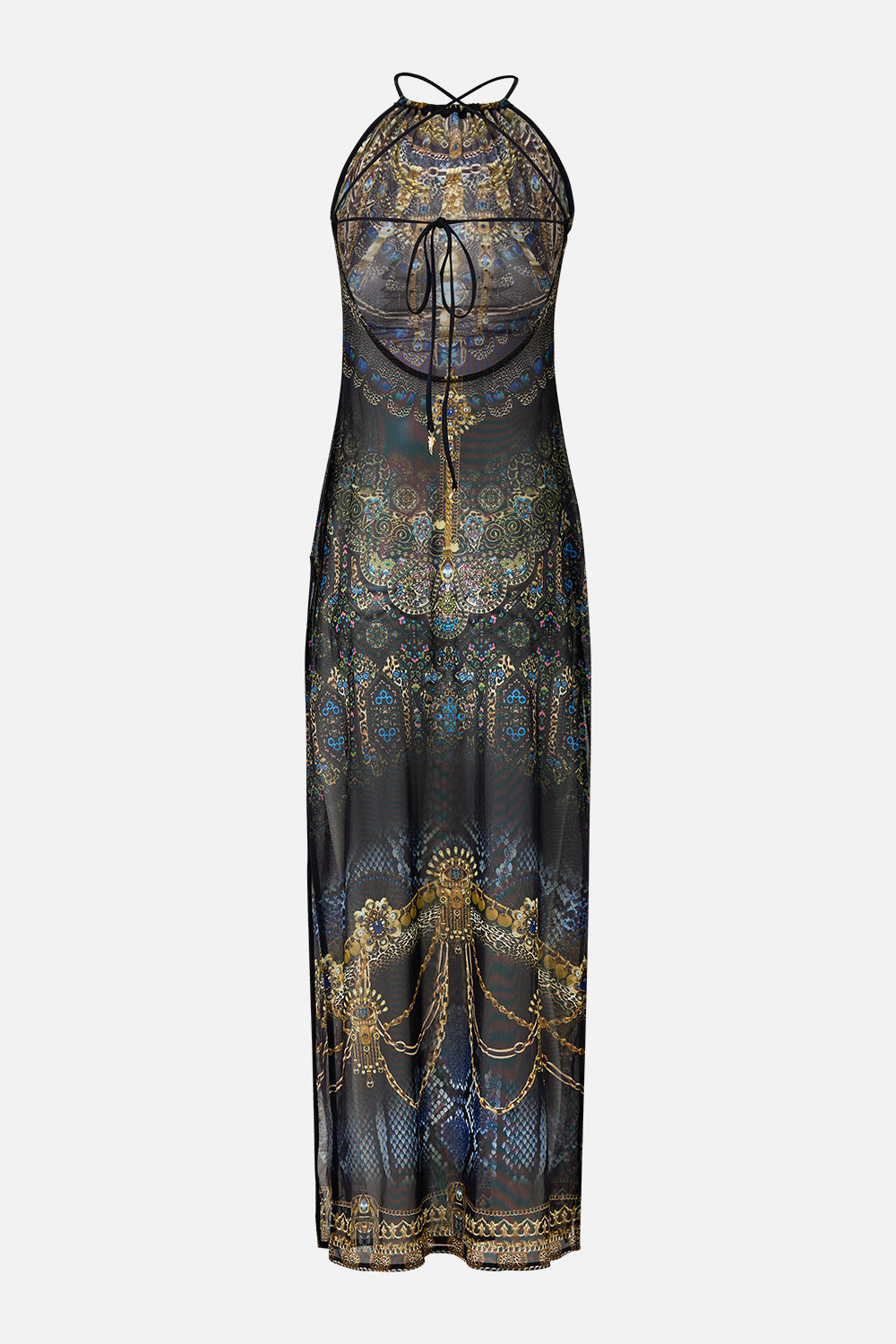 HIGH NECK BEACH MAXI DRESS WITH TIE BACK SONG OF THE SOLSTICE