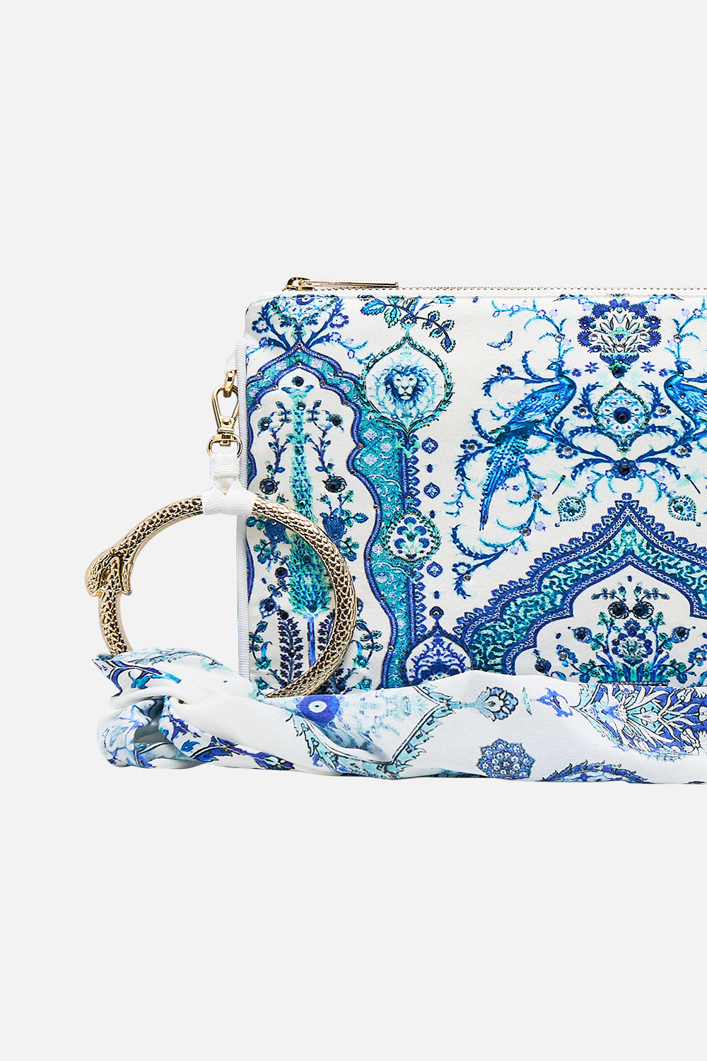 The CAMILLA RING SCARF CLUTCH ISNIK LULLABY