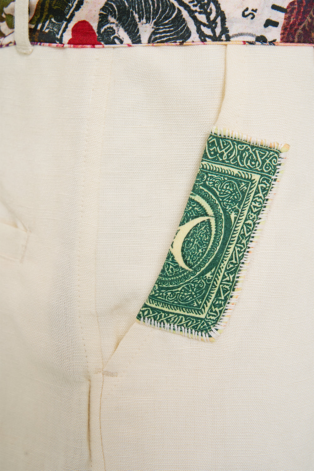 RELAXED PANELLED PANT WITH SILK BELT NOTES FROM THE ROAD