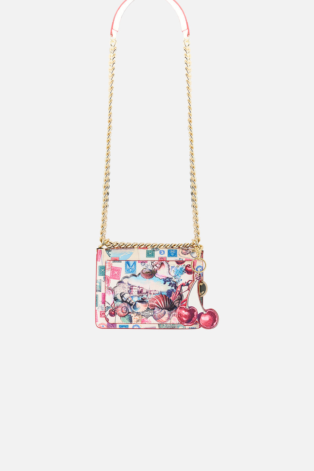 CROSSBODY BOX BAG WITH CHAIN AND KEYRING NOTES FROM THE ROAD