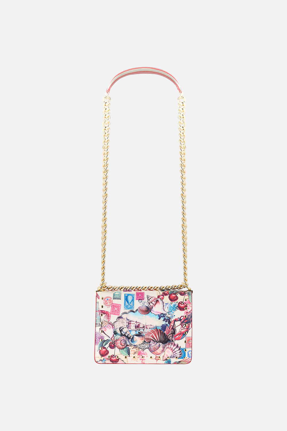 The CAMILLA CROSSBODY BOX BAG WITH CHAIN AND KEYRING NOTES FROM THE ROADNOTES FROM THE ROAD