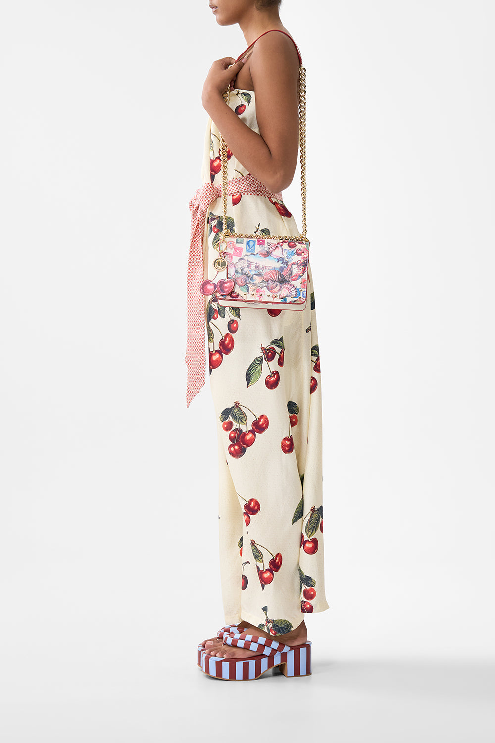 CROSSBODY BOX BAG WITH CHAIN AND KEYRING NOTES FROM THE ROAD