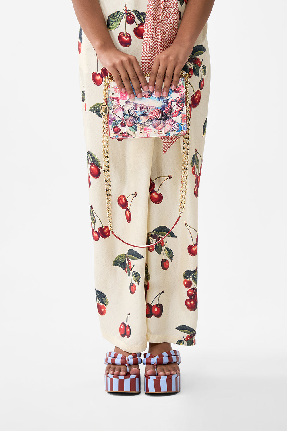 CROSSBODY BOX BAG WITH CHAIN AND KEYRING NOTES FROM THE ROAD