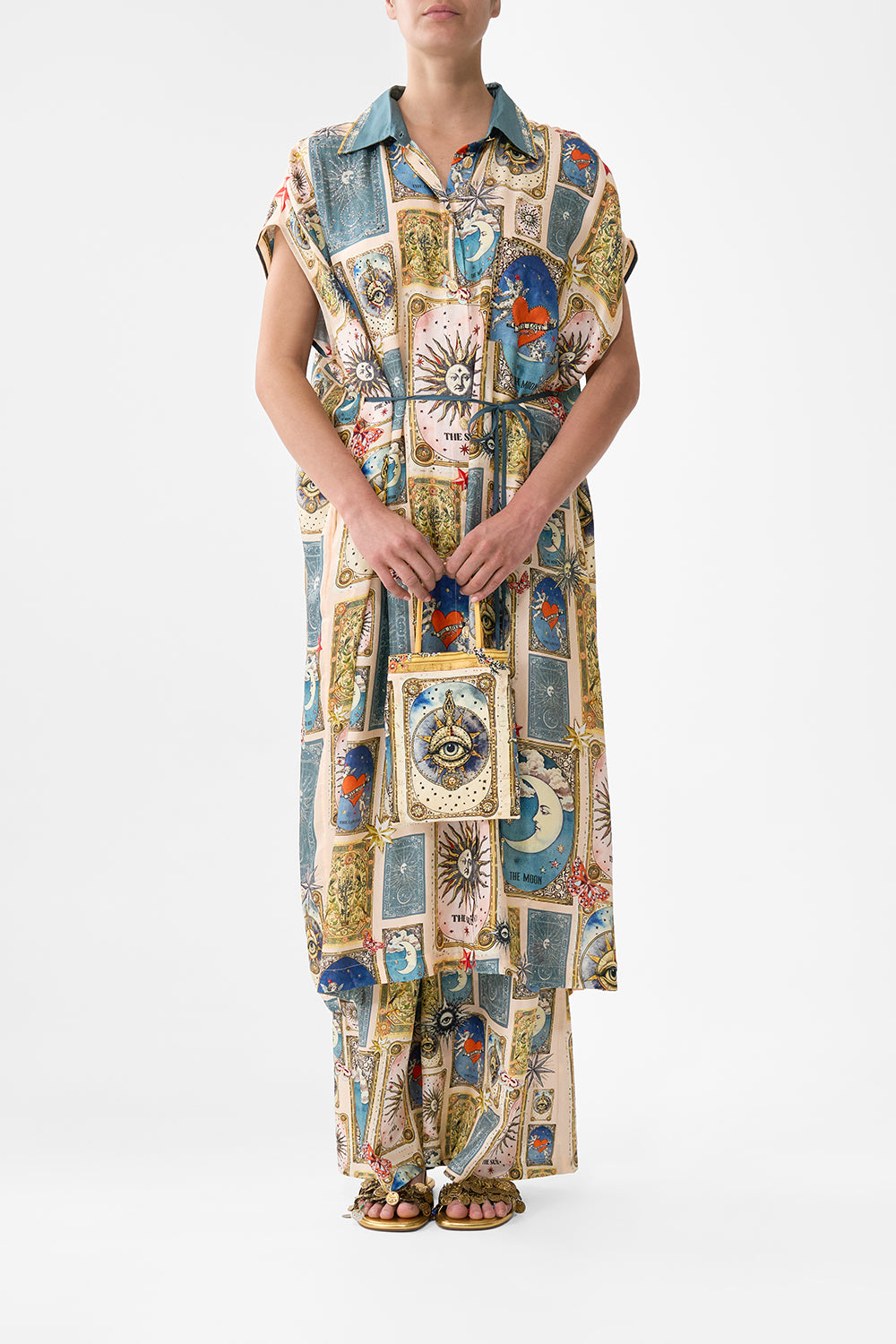 EMBELLISHED MINI TOTE WITH CHAIN STRAP HOUSE OF HOROSCOPES