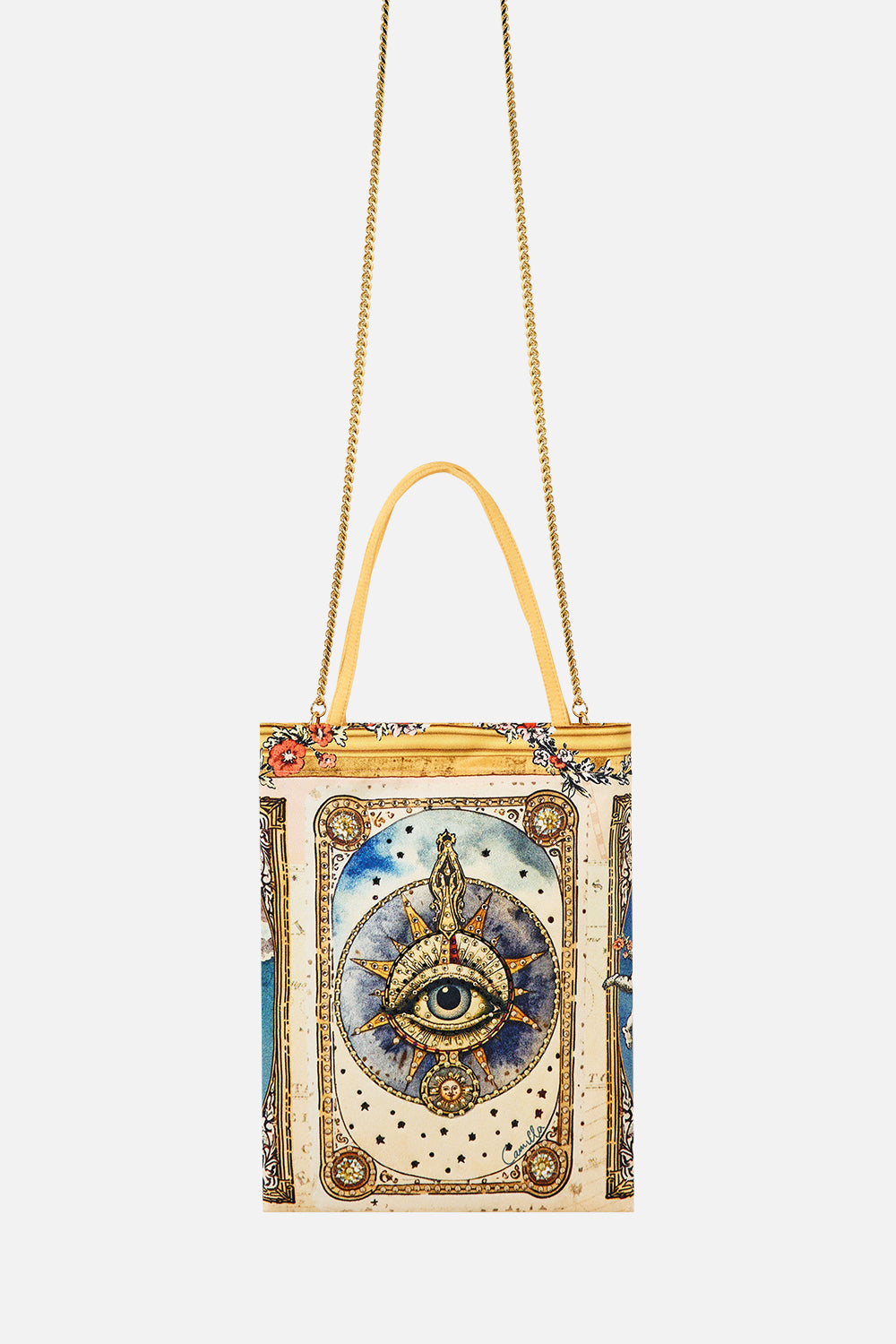 EMBELLISHED MINI TOTE WITH CHAIN STRAP HOUSE OF HOROSCOPES
