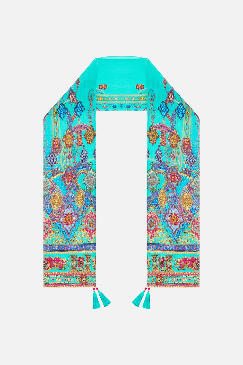 The CAMILLA LONG SILK CRINKLE CHIFFON SCARF THE CONCUBINES CORRIDORTHE CONCUBINES CORRIDOR