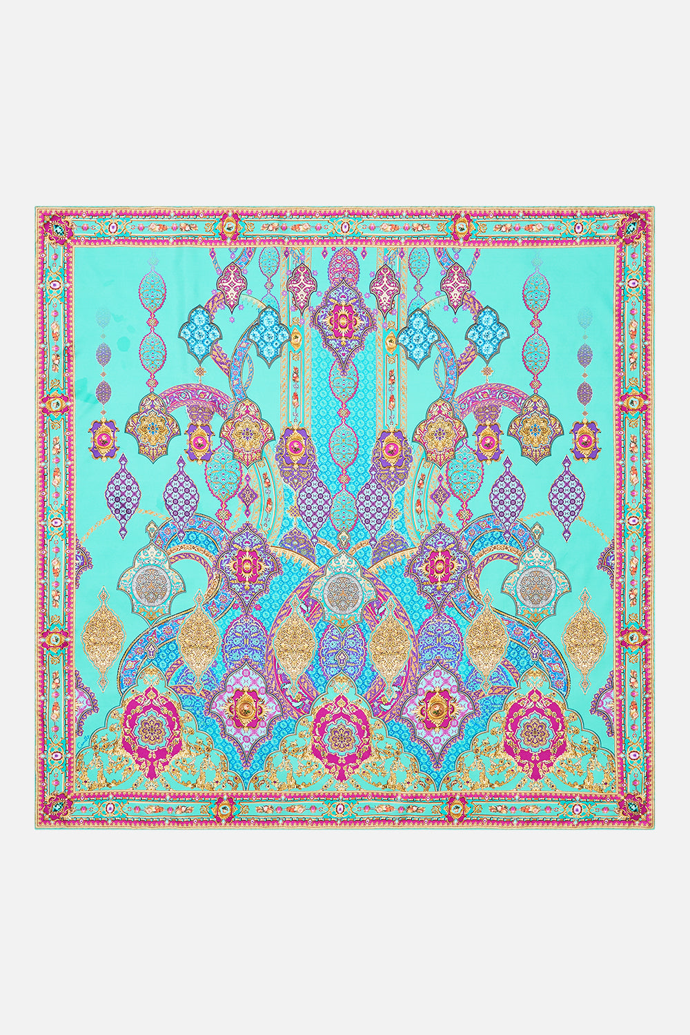 The CAMILLA PRINTED SILK TWILL SQUARE SCARF THE CONCUBINES CORRIDOR