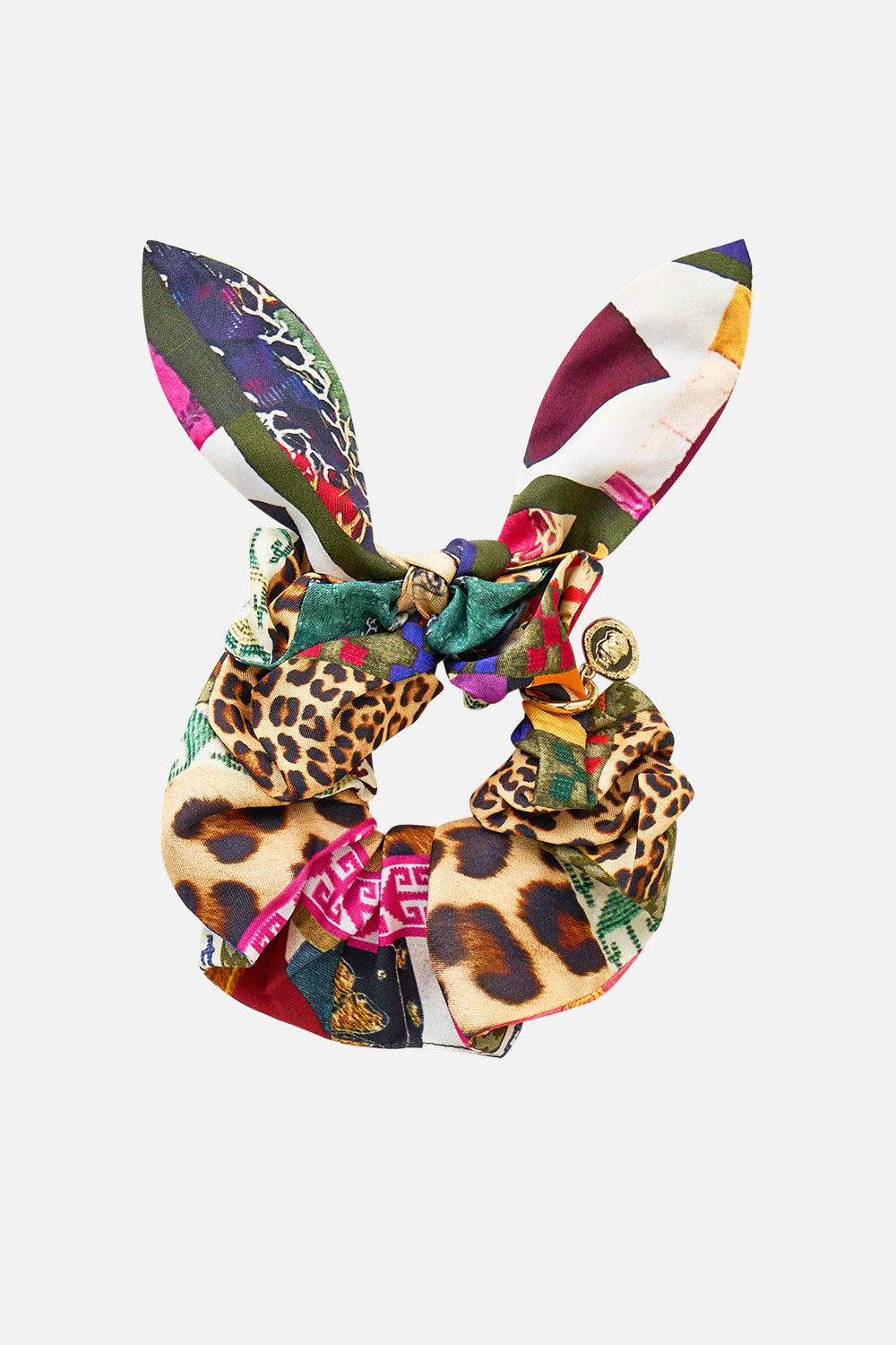 SCRUNCHIE WITH TIE AND CHARM EMBROIDERED EVER AFTER