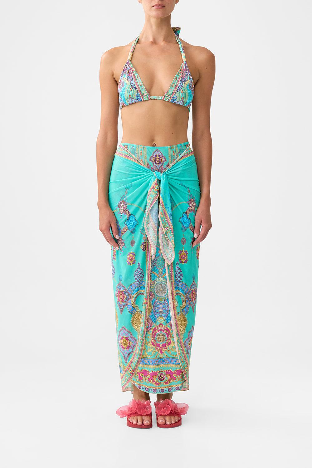 The CAMILLA LAYERED MAXI SARONG WITH TIE FRONT THE CONCUBINES CORRIDORTHE CONCUBINES CORRIDOR