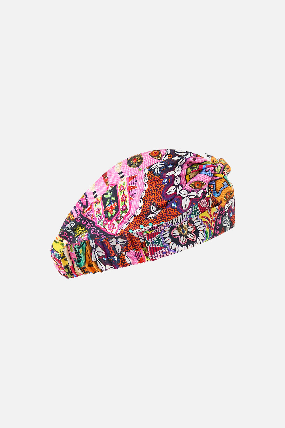 The CAMILLA WOVEN TWIST HEADBAND PATCHWORK PANORAMA