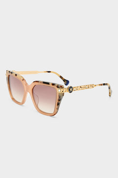 CAMILLA Here Comes Trouble Sunglasses in Milky Tan / Natural Tort print