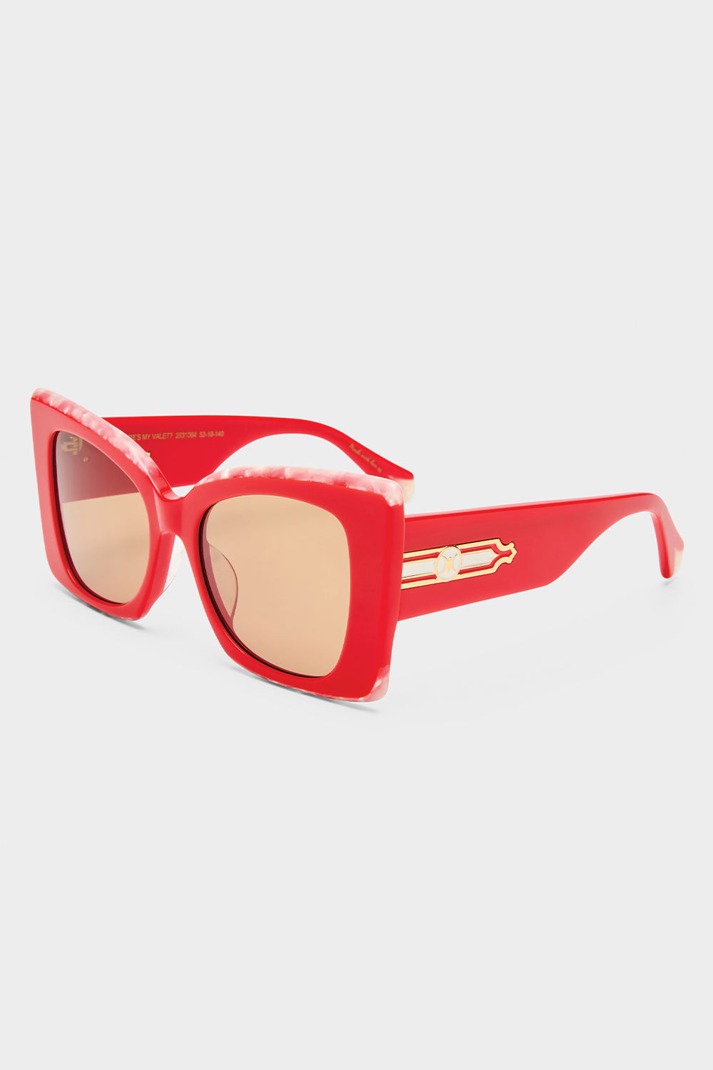 CAMILLA Where'S My Valet Sunglasses in Solid Poppy / Ivory Marble Gold print