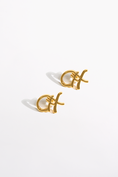 CAMILLA Fierce Folklore Stud Earrings in Gold print