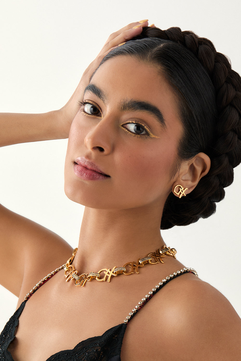 The CAMILLA FIERCE FOLKLORE STUD EARRINGS GOLDGOLD