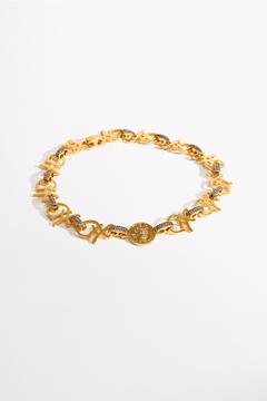 CAMILLA Fierce Folklore Coin Necklace in Gold print