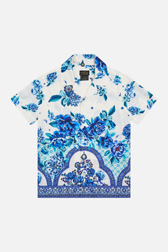 BOYS SHORT SLEEVE CAMP COLLARED SHIRT A CERAMIC GARDEN
