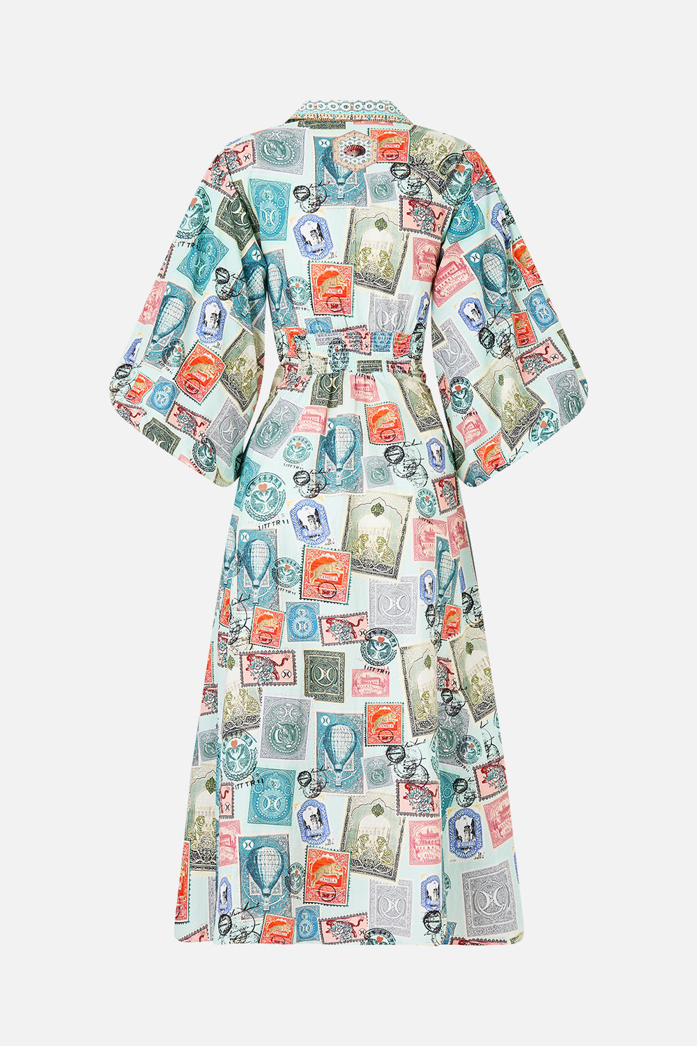 WAIST TIE SHIRT DRESS WITH BUBBLE SLEEVE WITH LOVE FROM TÜRKIYE