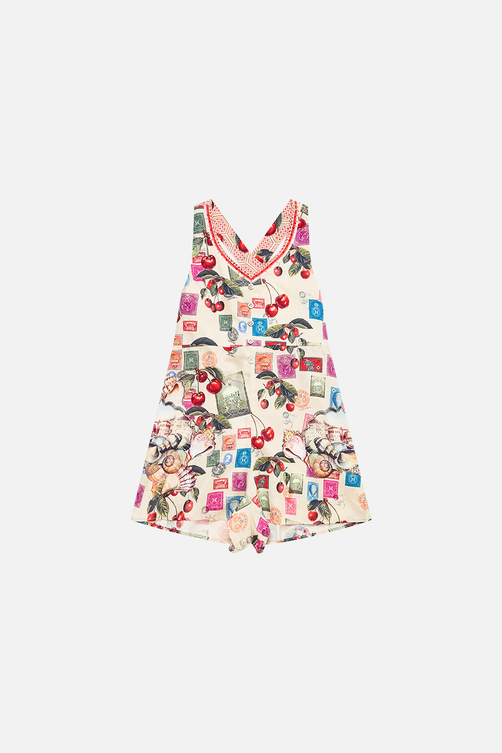 KIDS BUTTON FRONT HALTER PLAYSUIT NOTES FROM THE ROAD