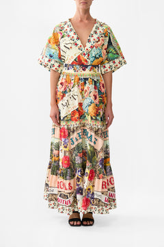 The CAMILLA High Waisted Tiered Skirt in our Aromatic Amor print.