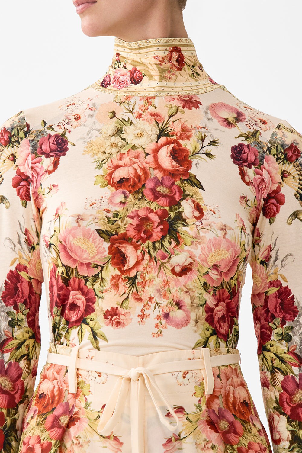 The CAMILLA Jersey Turtleneck in our Meet Me At The Majestic print.