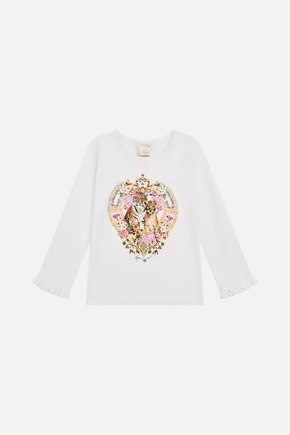 KIDS LONG SLEEVE TEE WITH FRILL CUFF TILED IN TIME