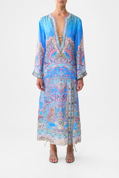 DEEP V NECK HARDWARE KAFTAN FOOTSTEPS IN FOLKLORE