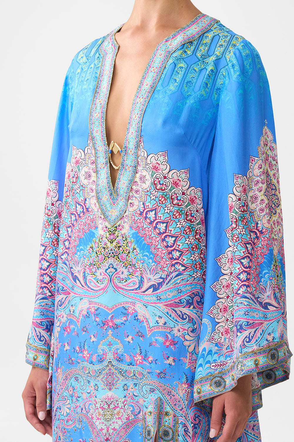 DEEP V NECK HARDWARE KAFTAN FOOTSTEPS IN FOLKLORE