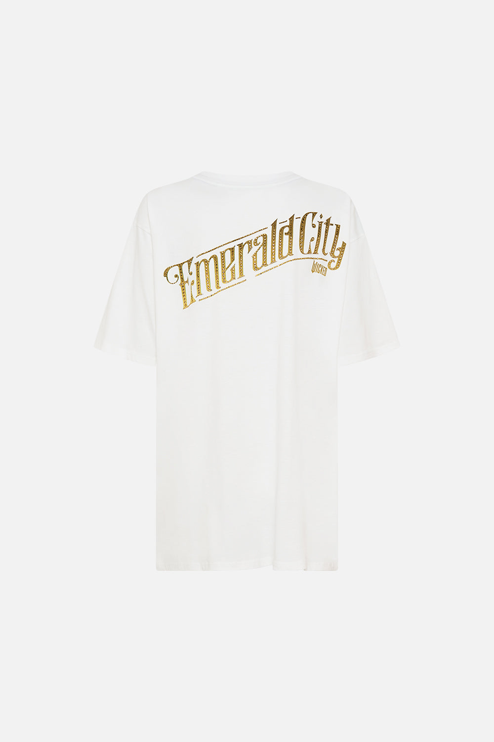 CAMILLA Green/Black Oversized Band Tee- White in Defy Gravity Print