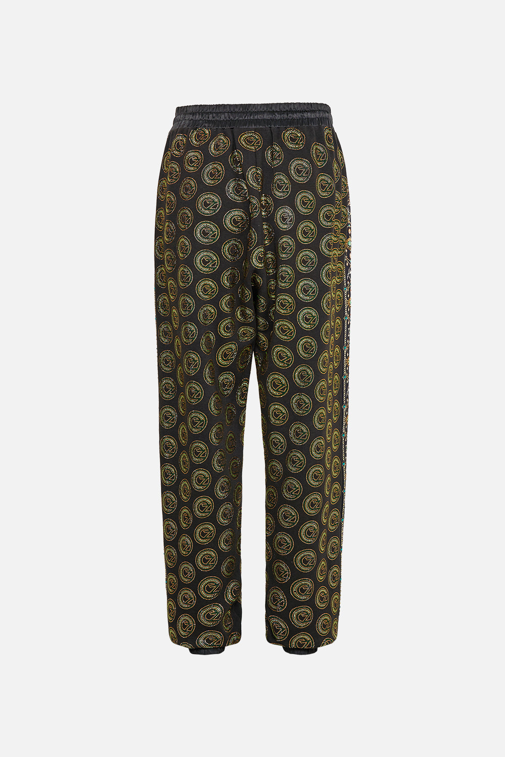 CAMILLA Green/Black Jersey Track Pant with Side Panels in Defy Gravity Print